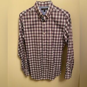 Banana Republic Red and White Plaid Button-Down Shirt